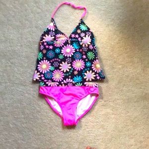 two piece flower swimsuit